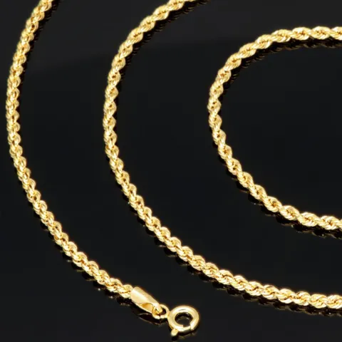 Funkelnde Kordelkette in ca. 60 cm Länge aus wertvollem 585er Gelbgold 14k ca. 2mm Breite