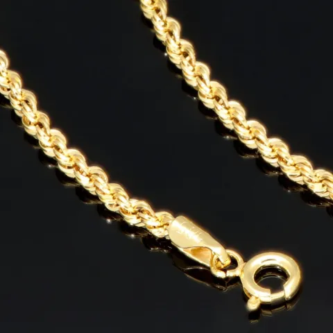 Funkelnde Kordelkette in ca. 60 cm Länge aus wertvollem 585er Gelbgold 14k ca. 2mm Breite