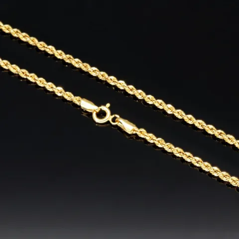 Funkelnde Kordelkette in ca. 60 cm Länge aus wertvollem 585er Gelbgold 14k ca. 2mm Breite