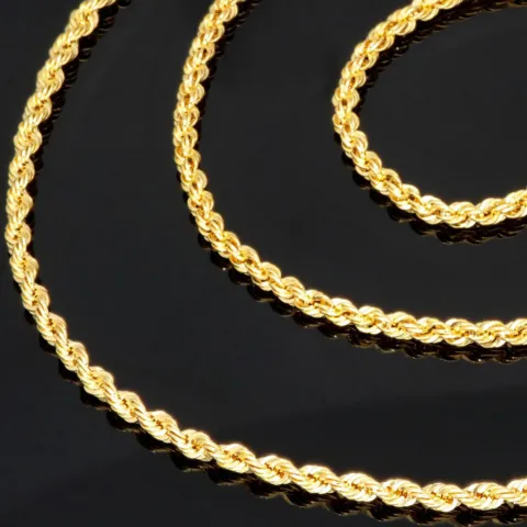 Prunkvolle Kordelkette aus funkelndem 585er Gold 14k, ca. 55cm 2,5mm