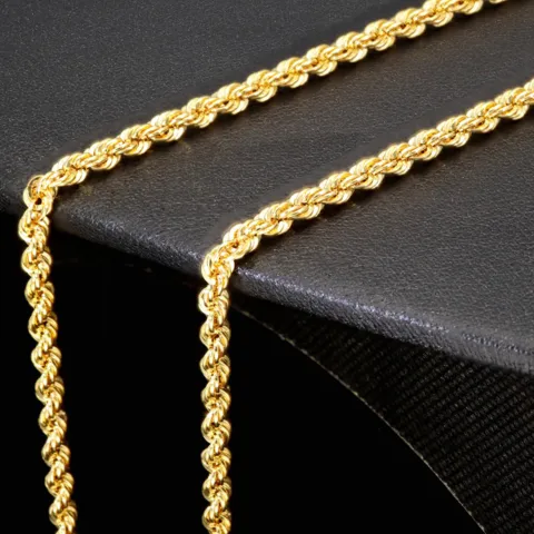 Prunkvolle Kordelkette aus funkelndem 585er Gold 14k, ca. 55cm 2,5mm