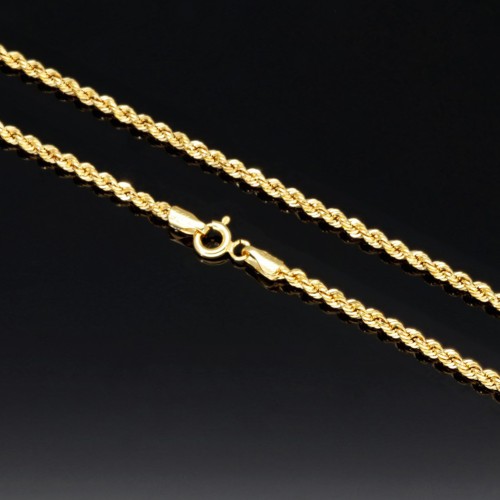 Glänzende Kordelkette in ca. 55cm Länge aus hochwertigem 14K 585 Gold ca. 2mm Breite