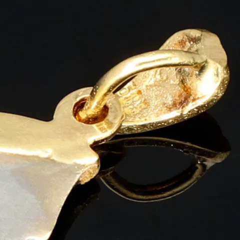 Außergewöhnlicher Bicolor Gold-Anhänger mit dem Motiv eines Gesichts in Form eines Halbmondes (585er Weißgold und Gelbgold 14k)