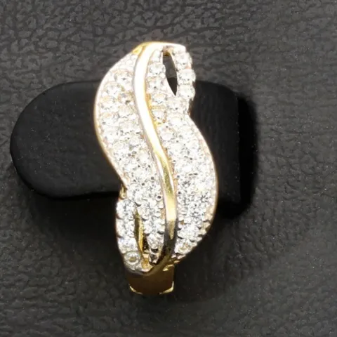 Hübsche Ohrringe aus Bicolor 585er 14K Gold mit funkelnden Zirkoniasteinen mit englischem Verschluss (Weißgold und Gelbgold)