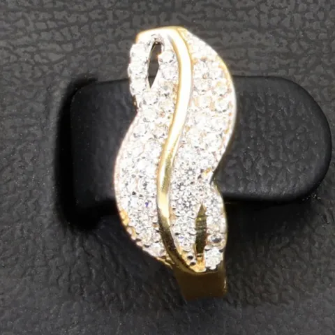 Hübsche Ohrringe aus Bicolor 585er 14K Gold mit funkelnden Zirkoniasteinen mit englischem Verschluss (Weißgold und Gelbgold)