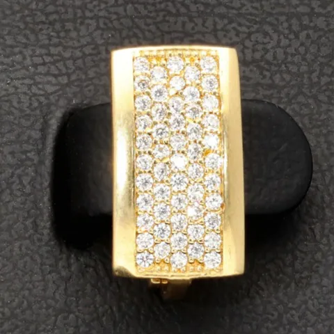 Bling Bling Ohrringe mit glitzernden Zirkonia aus massivem 585 14K Gold mit englischem Verschluss
