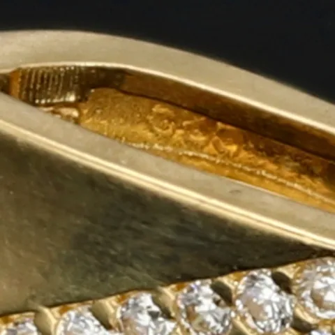 Massive Goldohrringe mit englischem Verschluss aus 585er 14K Gelbgold mit Zirkonia besetzt