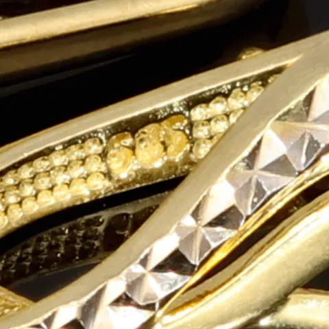 Goldohrringe aus 14 Karat / 585 Bicolor Massivgold (Gelbgold und Weißgold)