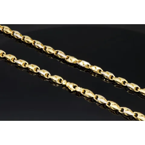 Ausgefallene Halskette aus Bicolor Gold (14K/585) in filigranem Design in ca. 60cm Länge