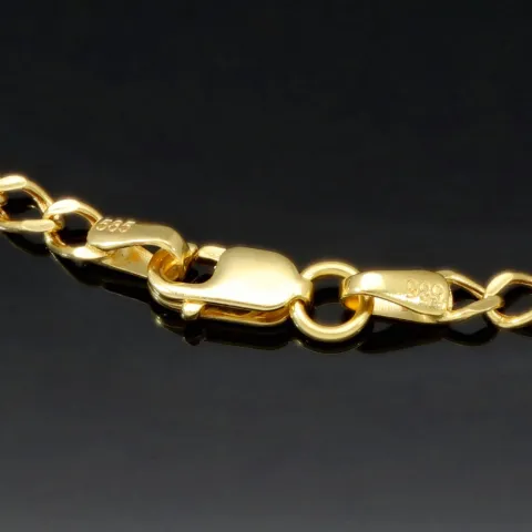 Edles Panzerarmband aus glanzvollem 585 14k Gold, ca. 3mm breit, 19cm lang
