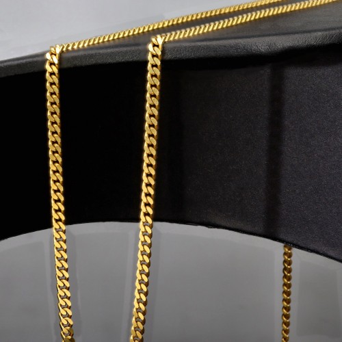 Funkelnde Panzerkette aus massivem Gold (8K, 333 Gold) in ca. 2,5 mm, 60 cm (ca. 11,4g)
