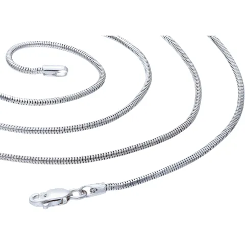 Elegante Schlangenkette für Damen aus 585er (14k) Weißgold in 50 cm ca. 4,6g (Weißgoldkette)