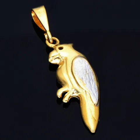 Goldener Papagei-Anhänger aus 14k (585er) Gelbgold und Weißgold (bicolor)