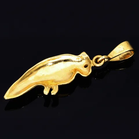 Goldener Papagei-Anhänger aus 14k (585er) Gelbgold und Weißgold (bicolor)
