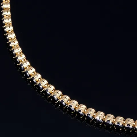 Tennisarmband mit funkelnden schwarzen Zirkonia aus hochwertigem 585 14K Gold in (ca. 17 cm Länge)