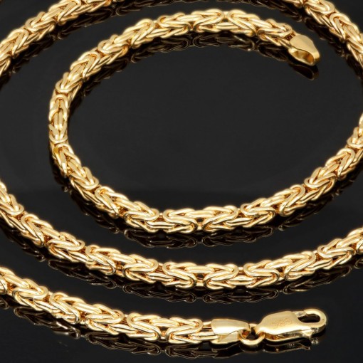 Edle Königskette aus glänzendem 14k 585 Gold (Gelbgold) in ca. 65cm Länge (ca. 3mm breit)