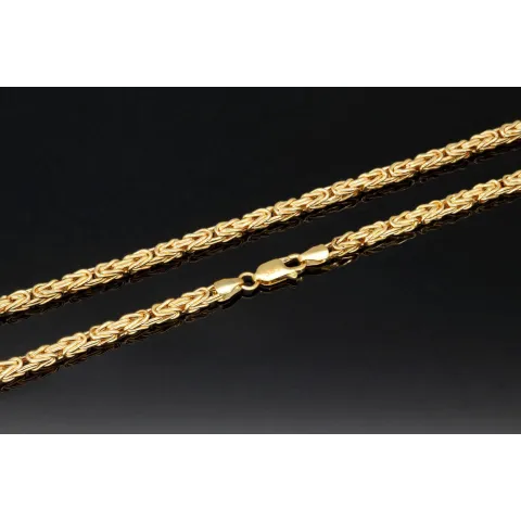 Edle Königskette aus glänzendem 14k 585 Gold (Gelbgold) in ca. 65cm Länge (ca. 3mm breit)