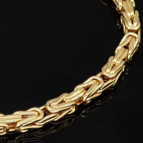 Königsarmband aus funkelndem 14K 585 Gold (Gelbgold) 4mm breit, ca. 20,5 cm lang