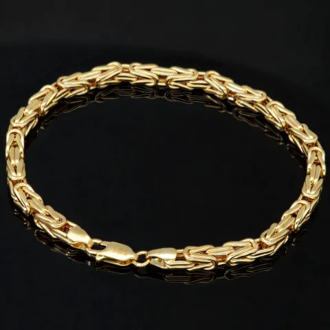 Königsarmband aus funkelndem 14K 585 Gold (Gelbgold) 4mm breit, ca. 20,5 cm lang