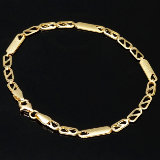 Gold-Armband aus edlem 585er 14k Gelbgold , 3,5mm breit, 19,5cm lang