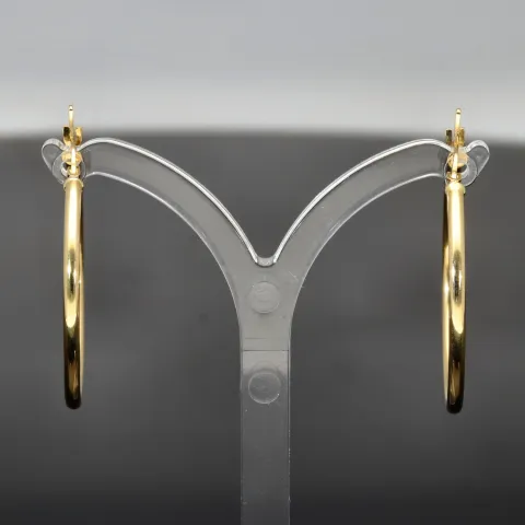 Wunderschöne, glänzend polierte Creolen in hochwertigem 14K / 585 Gold (Gelbgold)