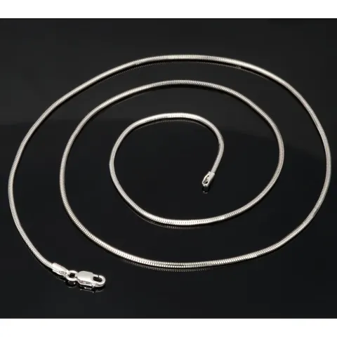 Glänzende Schlangenkette aus 585 14k Gold (Weißgold) in 55cm ca. 5,3g