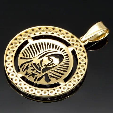 Heilige Maria - Hochwertig produzierter Anhänger aus Bicolor 585er 14 Karat Gold (Gelbgold und Weißgold)