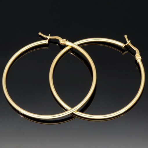 Edle Creolen aus hochwertigem, glänzend poliertem 14K / 585 Gold (Gelbgold)
