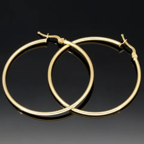 Edle Creolen aus hochwertigem, glänzend poliertem 14K / 585 Gold (Gelbgold)