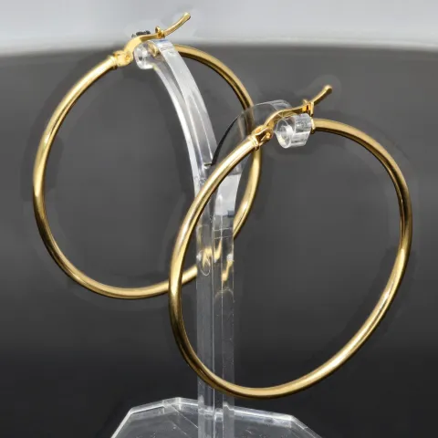 Edle Creolen aus hochwertigem, glänzend poliertem 14K / 585 Gold (Gelbgold)