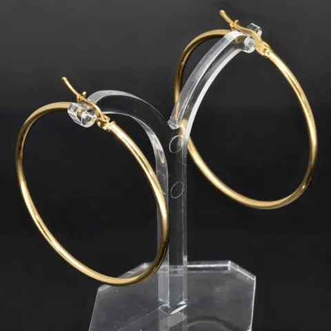 Edle Creolen aus hochwertigem, glänzend poliertem 14K / 585 Gold (Gelbgold)