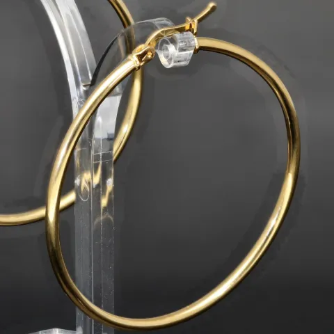 Edle Creolen aus hochwertigem, glänzend poliertem 14K / 585 Gold (Gelbgold)