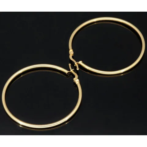 Edle Creolen aus hochwertigem, glänzend poliertem 14K / 585 Gold (Gelbgold)