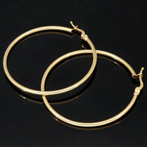 Edle Creolen aus hochwertigem, glänzend poliertem 14K / 585 Gold (Gelbgold)
