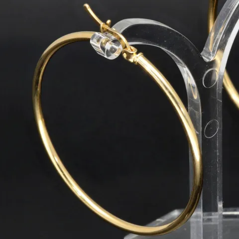 Edle Creolen aus hochwertigem, glänzend poliertem 14K / 585 Gold (Gelbgold)