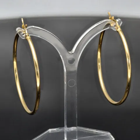 Edle Creolen aus hochwertigem, glänzend poliertem 14K / 585 Gold (Gelbgold)