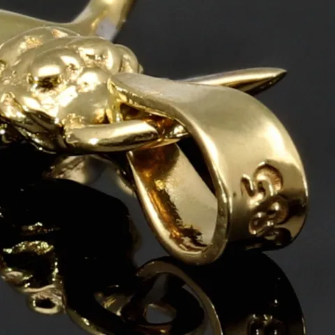 Engel-Anhänger aus glänzendem 14k (585) Bicolor Gold (Gelbgold und Weißgold)