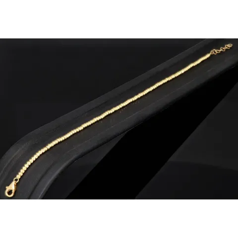 Längenverstellbares Armband, mit vielen kleinen Goldkügelchen bestückt, aus 585 14K Gelbgold in ca. 17,5 - 20 cm Länge