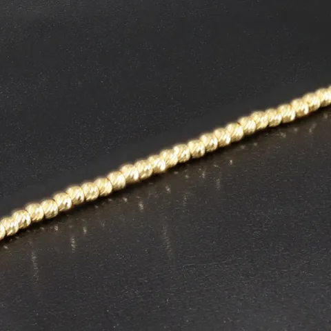 Längenverstellbares Armband, mit vielen kleinen Goldkügelchen bestückt, aus 585 14K Gelbgold in ca. 17,5 - 20 cm Länge
