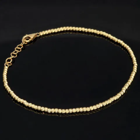 Längenverstellbares Armband, mit vielen kleinen Goldkügelchen bestückt, aus 585 14K Gelbgold in ca. 17,5 - 20 cm Länge
