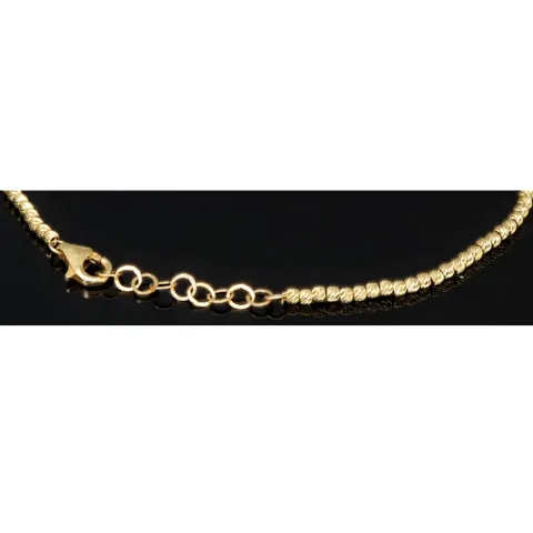 Längenverstellbares Armband, mit vielen kleinen Goldkügelchen bestückt, aus 585 14K Gelbgold in ca. 17,5 - 20 cm Länge