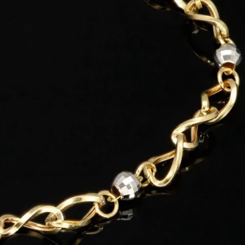 Stilvolles Damen - Armband aus hochwertigem 585 / 14k Bicolor Gold (Gelbgold und Weißgold) ca. 21cm lang