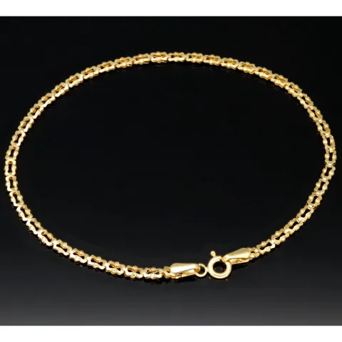 Stilvolles Gold-Armband aus hochwertigem 14K 585 Gelbgold mit feinem Muster in ca. 20cm Länge, 2,3mm Breite