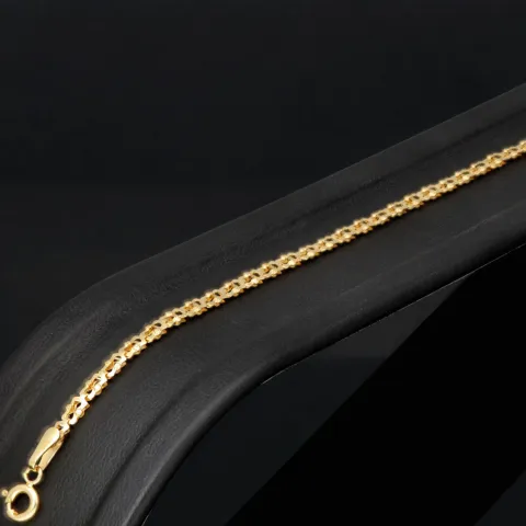 Stilvolles Gold-Armband aus hochwertigem 14K 585 Gelbgold mit feinem Muster in ca. 20cm Länge, 2,3mm Breite