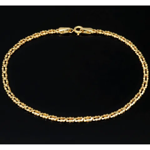 Stilvolles Gold-Armband aus hochwertigem 14K 585 Gelbgold mit feinem Muster in ca. 20cm Länge, 2,3mm Breite
