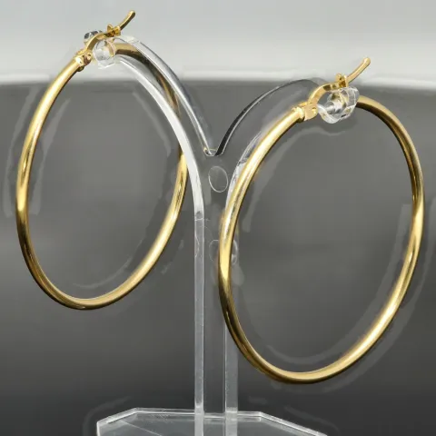 Elegante Creolen aus exquisitem, glänzend poliertem Gelbgold (14K / 585 Gold)