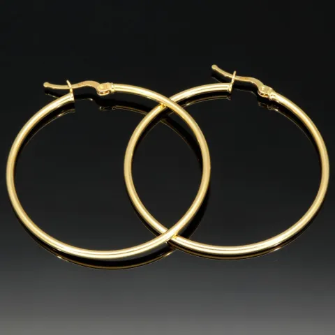 Elegante Creolen aus exquisitem, glänzend poliertem Gelbgold (14K / 585 Gold)