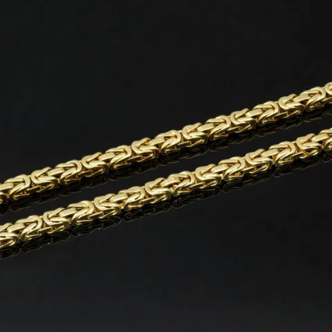 XXXL Ultralange, massive Königskette aus 585er Gelbgold (14k) 100cm lang (1 Meter), ca. 3,5 mm breit, 84,6g