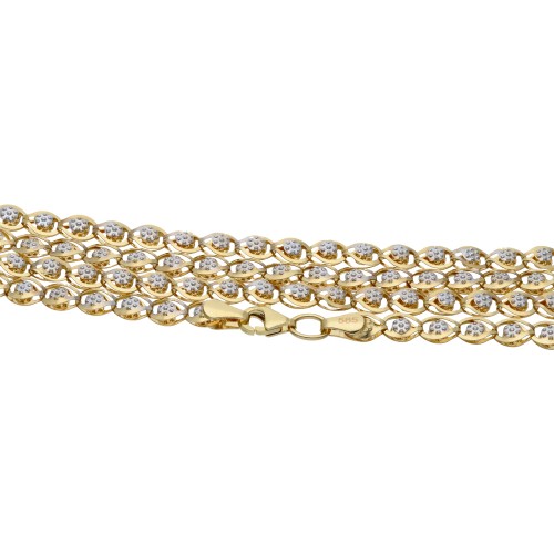 Damen-Designerkette in 585 (14k) Gelb- und Weißgold ca. 55 cm Länge