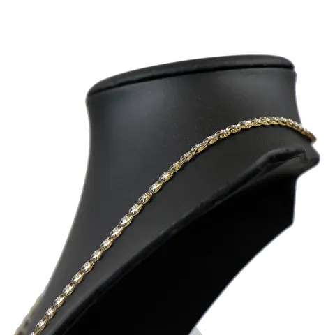Damen-Designerkette in 585 (14k) Gelb- und Weißgold ca. 55 cm Länge